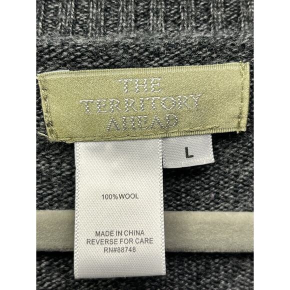 Territory Ahead Cardigan Womens Large Gray wool Longline Sweater Pockets Buttons - Picture 4 of 6